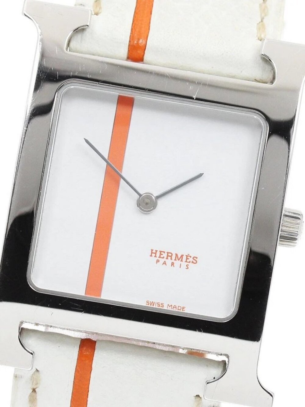 HERMES H watch HH1.510 White / orange Dial Quartz Ladies Watch_945327